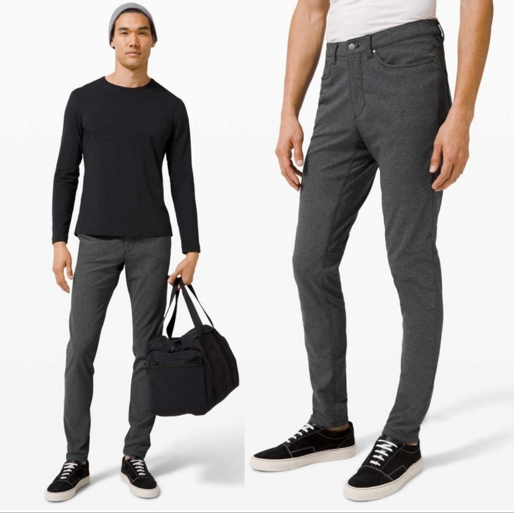 Lululemon ABC Pant Skinny *Tech Canvas 32" Heathered Black‎ size 30 x 32